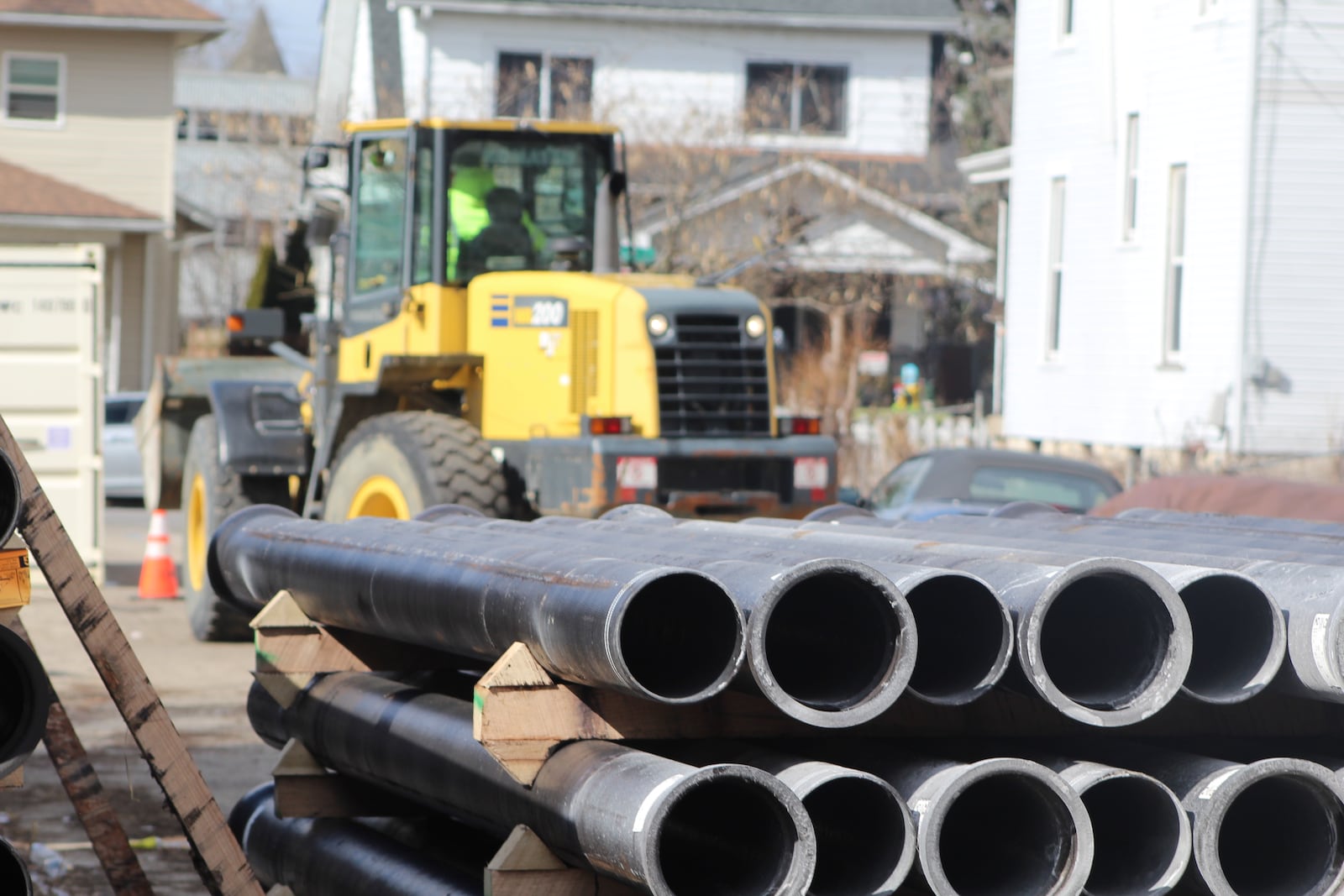 Water infrastructure in East Dayton. Some local communities say they are facing a long wait for water pipes due to shortages. CORNELIUS FROLIK / STAFF