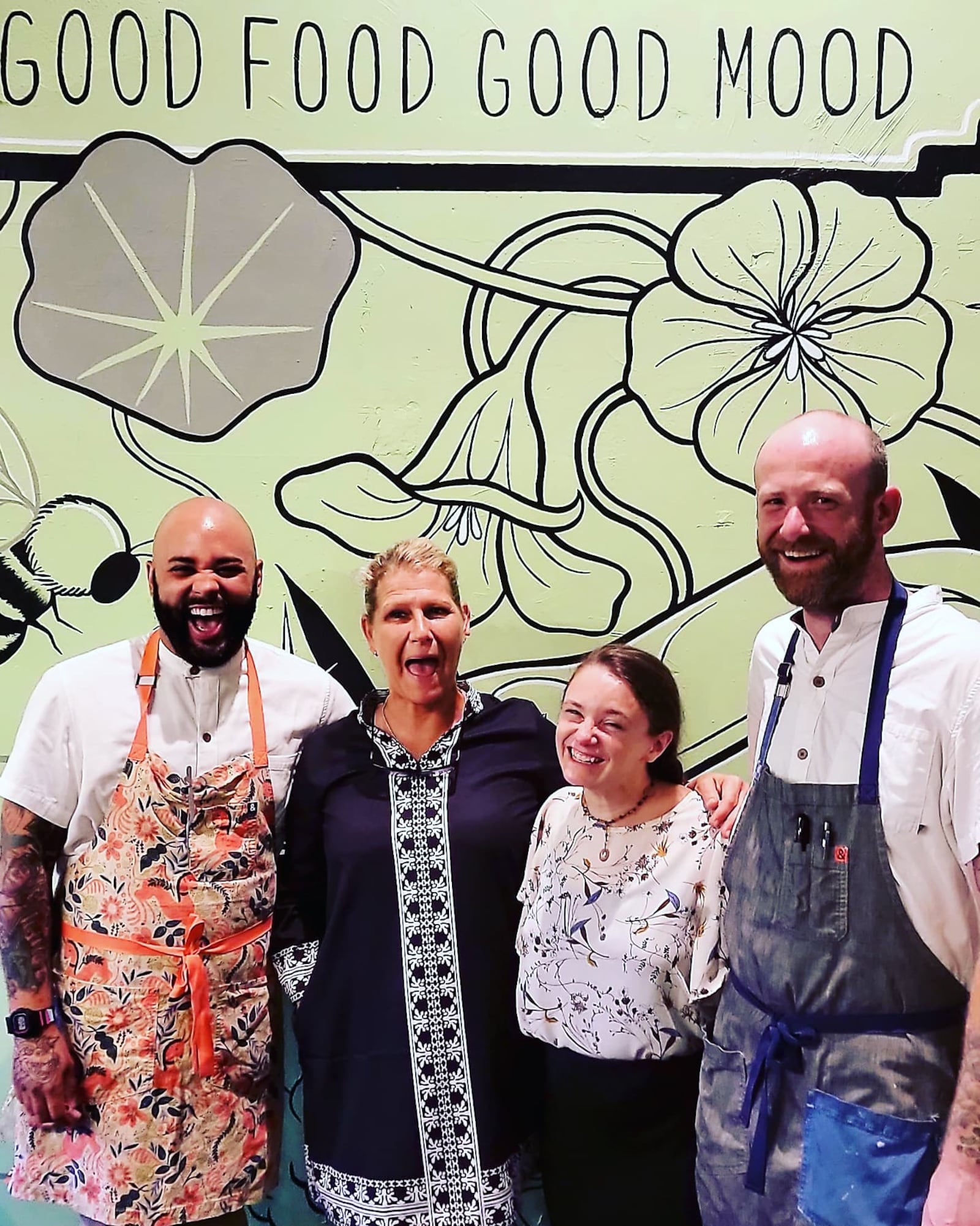 Jollity's Chef Zackary Weiner (far left) and Executive Chef Brendon Miller (far right).