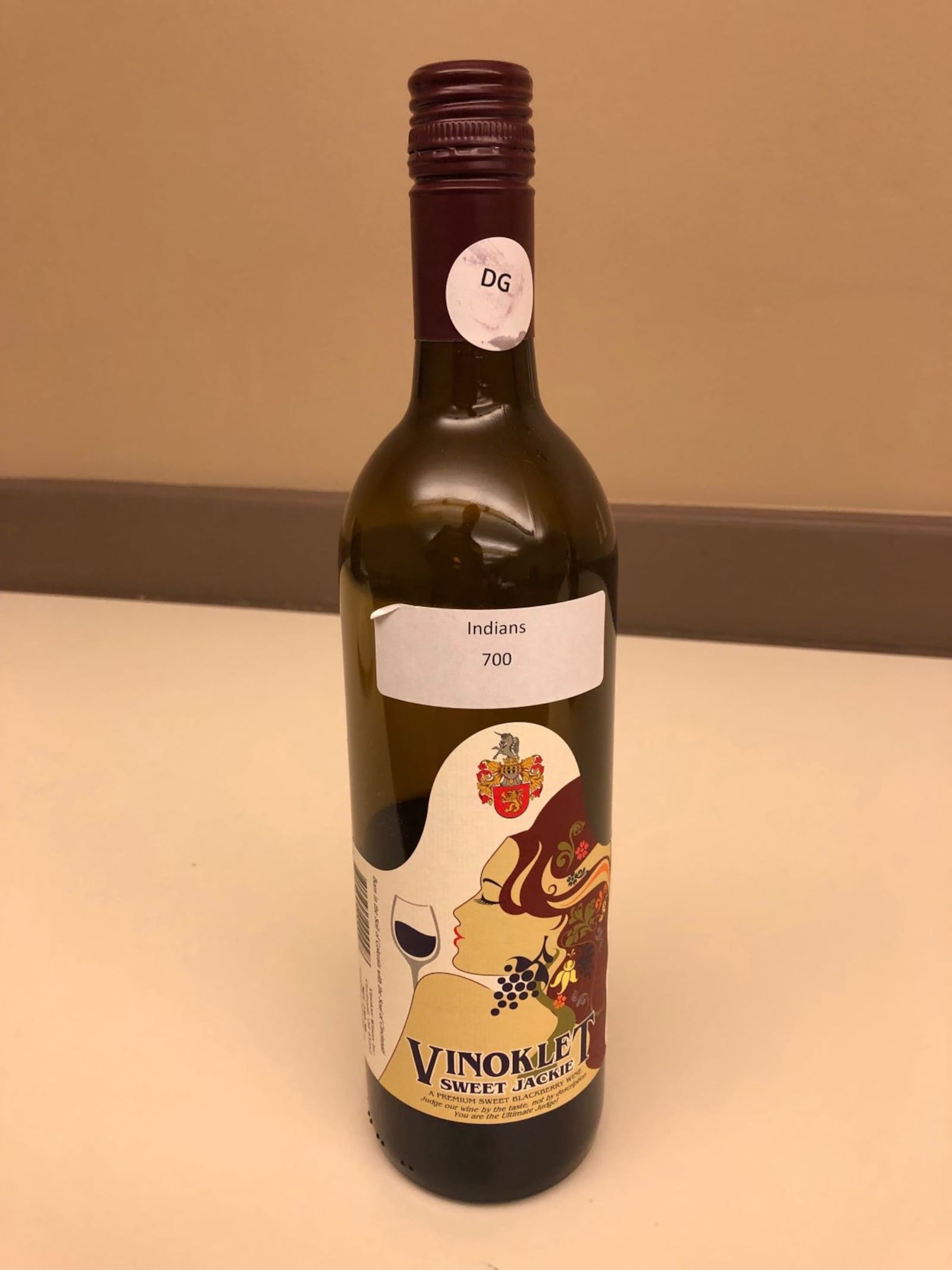 The Cincinnati winery Vinoklet was awared "Best Fruit Wine" in the 2019 Ohio Wine  Competition for this "Sweet Jackie" Blackberry wine.