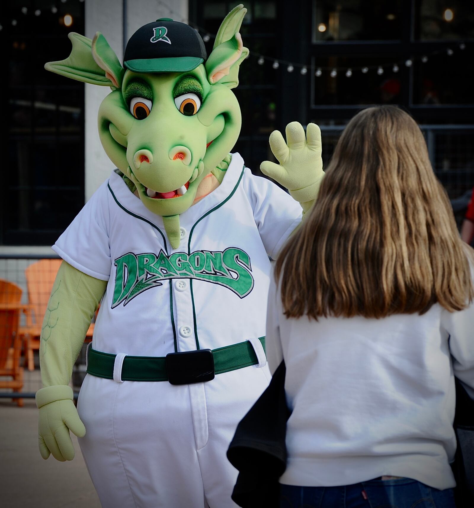 Pregame fun at the Dayton Dragons game at Day Air Ballpark Wednesday night April 20, 2022. MARSHALL GORBY \STAFF