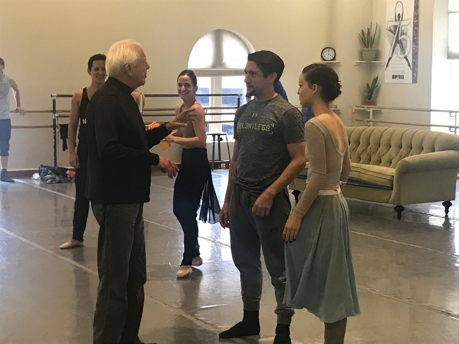 Choreographer Ron Cunningham is pictured working with Dayton Ballet dancers when he came to town in 2017. ANGELA WHITHEAD/CONTRIBUTED