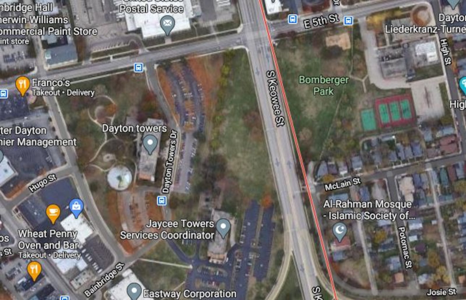 The proposed Oregon Towers site is at the southwest corner of South Keowee Street and East Fifth Street. CONTRIBUTED