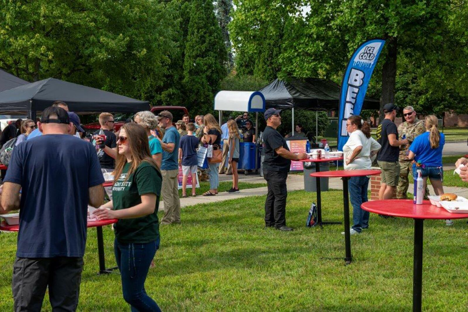 Wright-Patterson Air Force Base community members mingle and enjoy the festivities Aug. 25 during the free event staged by the 88th Force Support Squadron in the historic Brick Quarters housing area. U.S. AIR FORCE PHOTO/AIRMAN 1ST CLASS JAMES JOHNSON