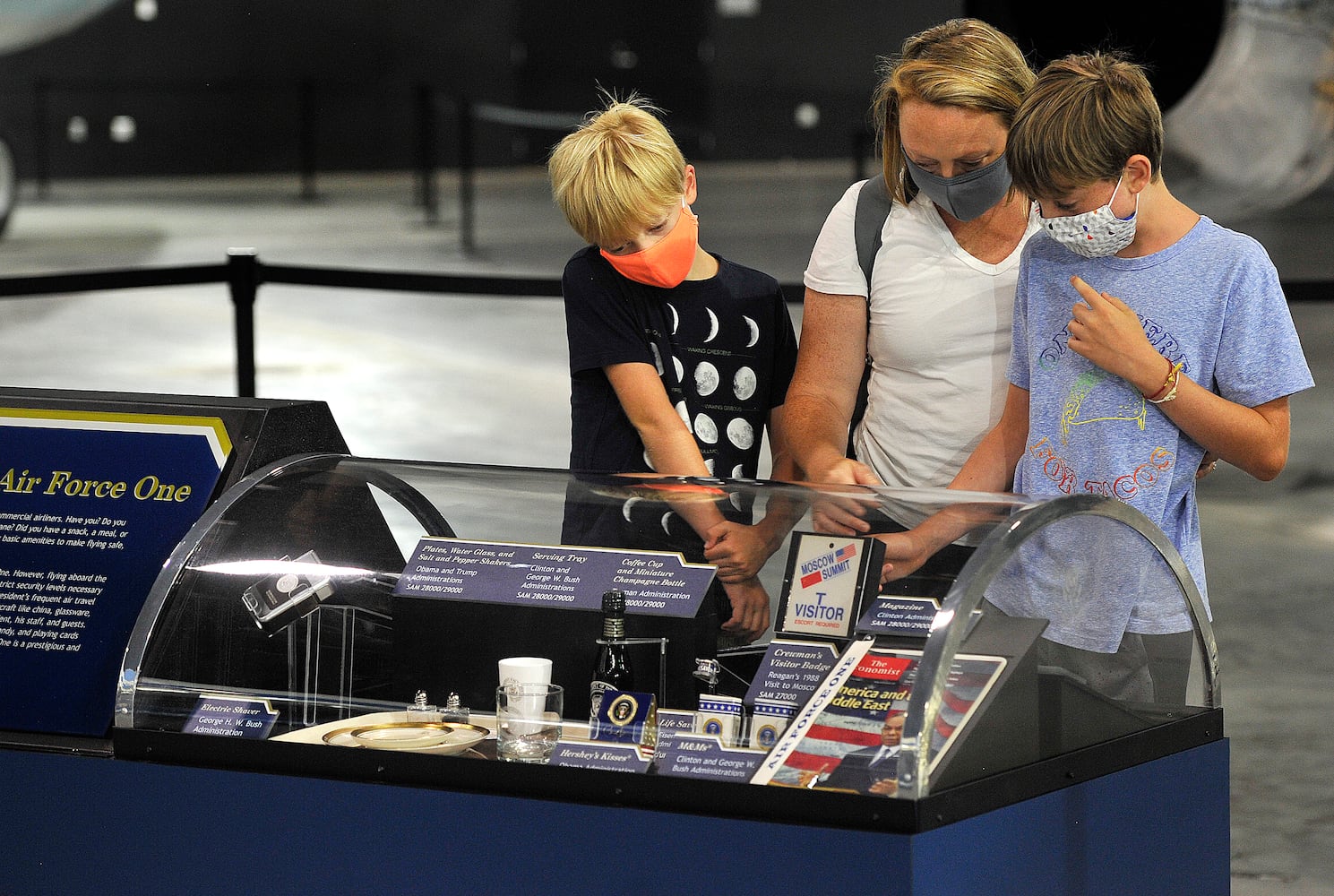 Memorabilia from Air Force One at the National Museum of the US Air Force