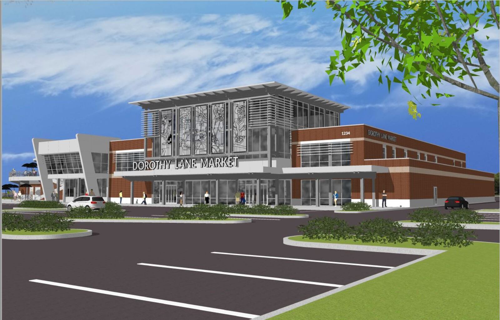 This is a rendition of the proposed Dorothy Lane Market in Mason viewed from Mason-Montgomery Road and Veterans Boulevard. CONTRIBUTED/CITY OF MASON