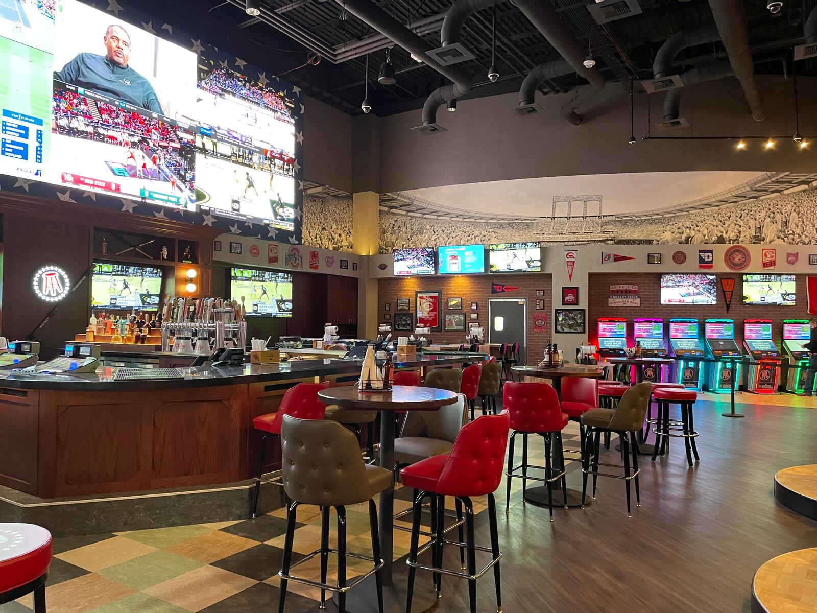 Barstool Sportsbook, a new restaurant and bar, is opening inside Hollywood Gaming at Dayton Raceway on Sunday, March 12. NATALIE JONES/STAFF