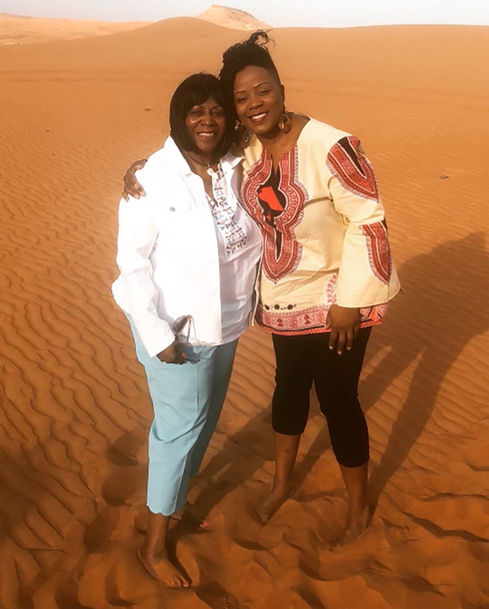 Brathwaite believes that it's important to travel with her daughter at least once per year. She and her daughter Naneka (R) traveled to Dubai in 2019.