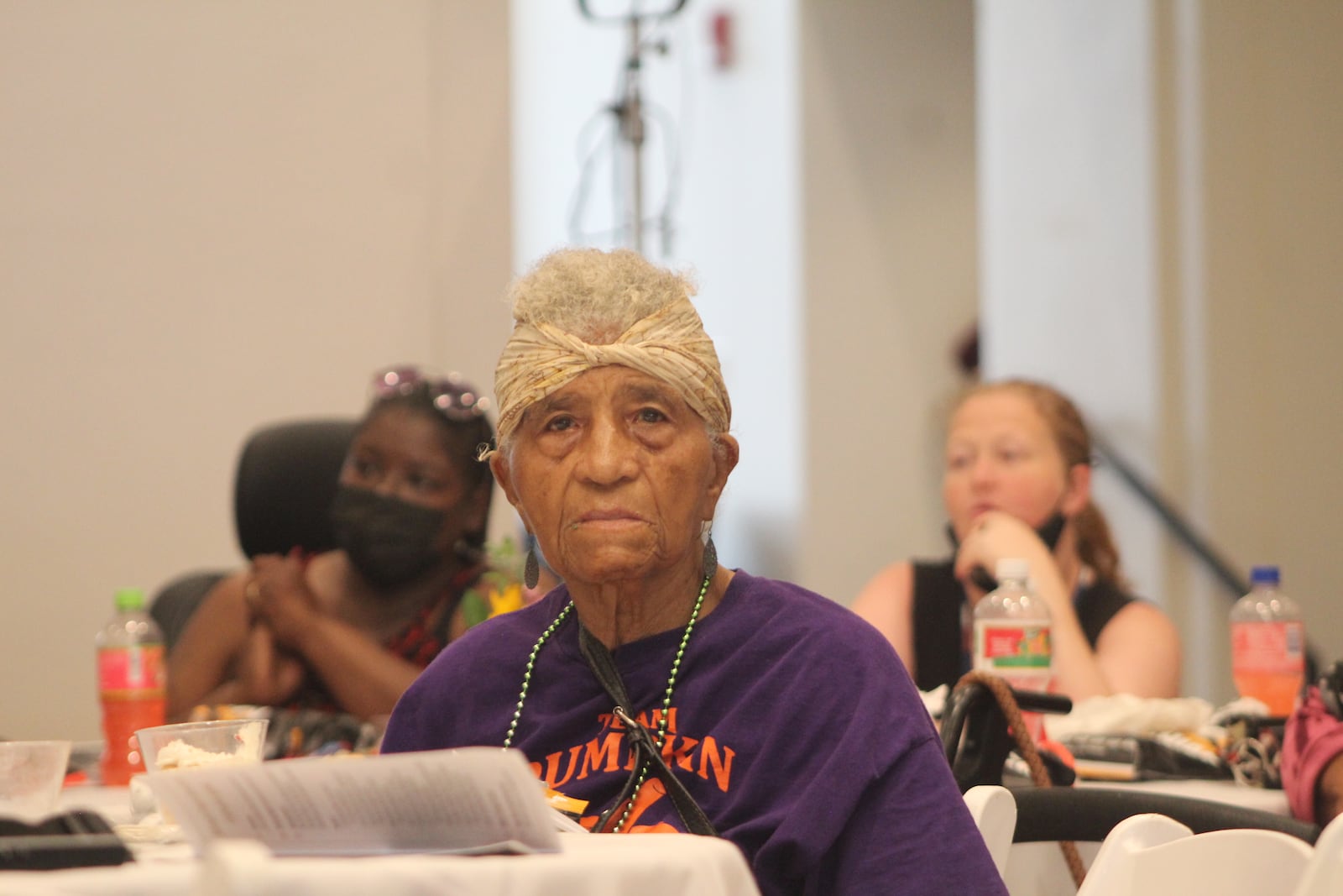 Ruth Maxwell, 92, at a ribbon-cutting event celebrating the renovation of the Biltmore Towers. CORNELIUS FROLIK / STAFF