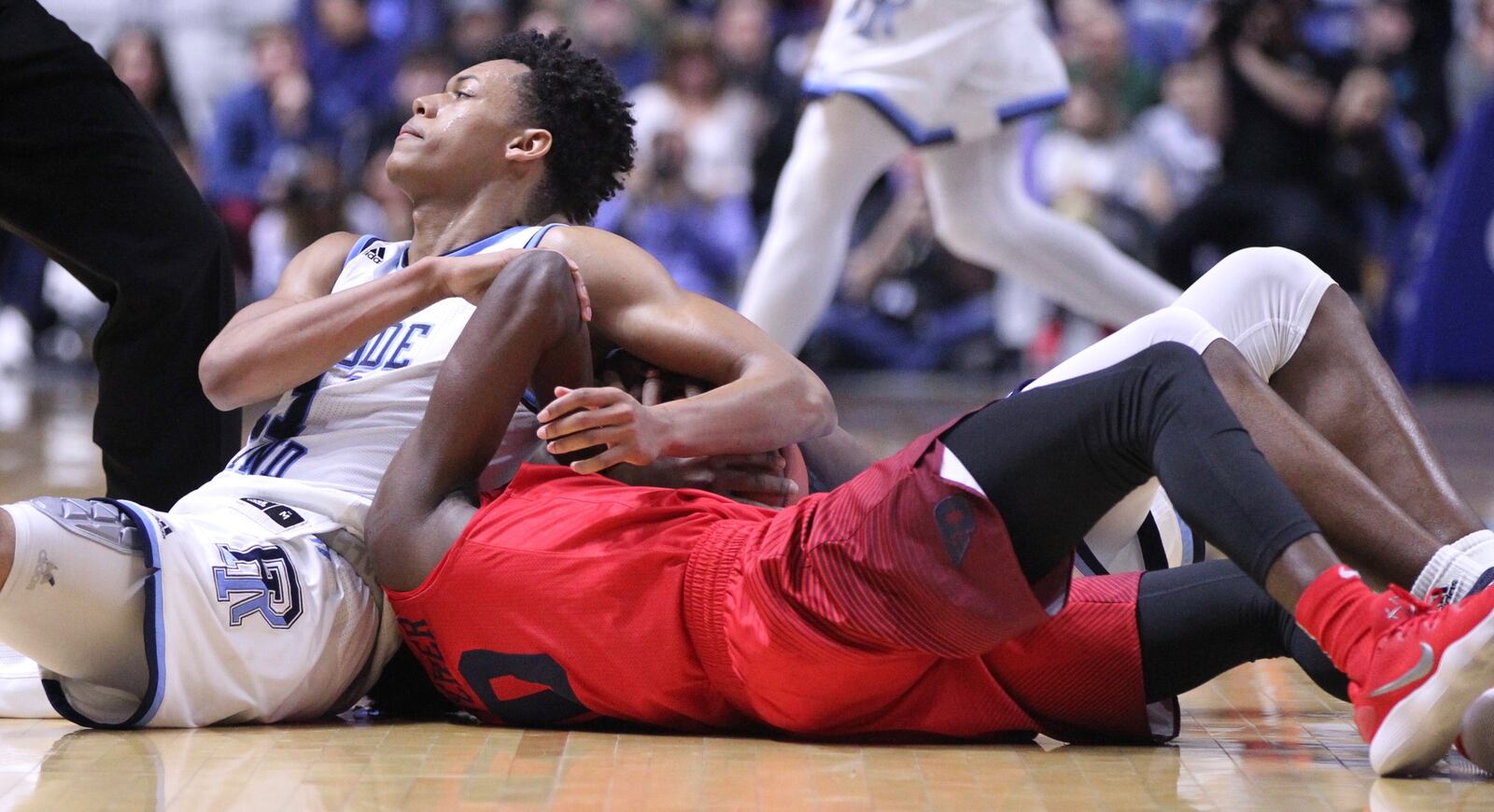 Dayton against Rhode Island on Friday, Feb. 23, 2018, at the Ryan Center in Kingston, R.I.