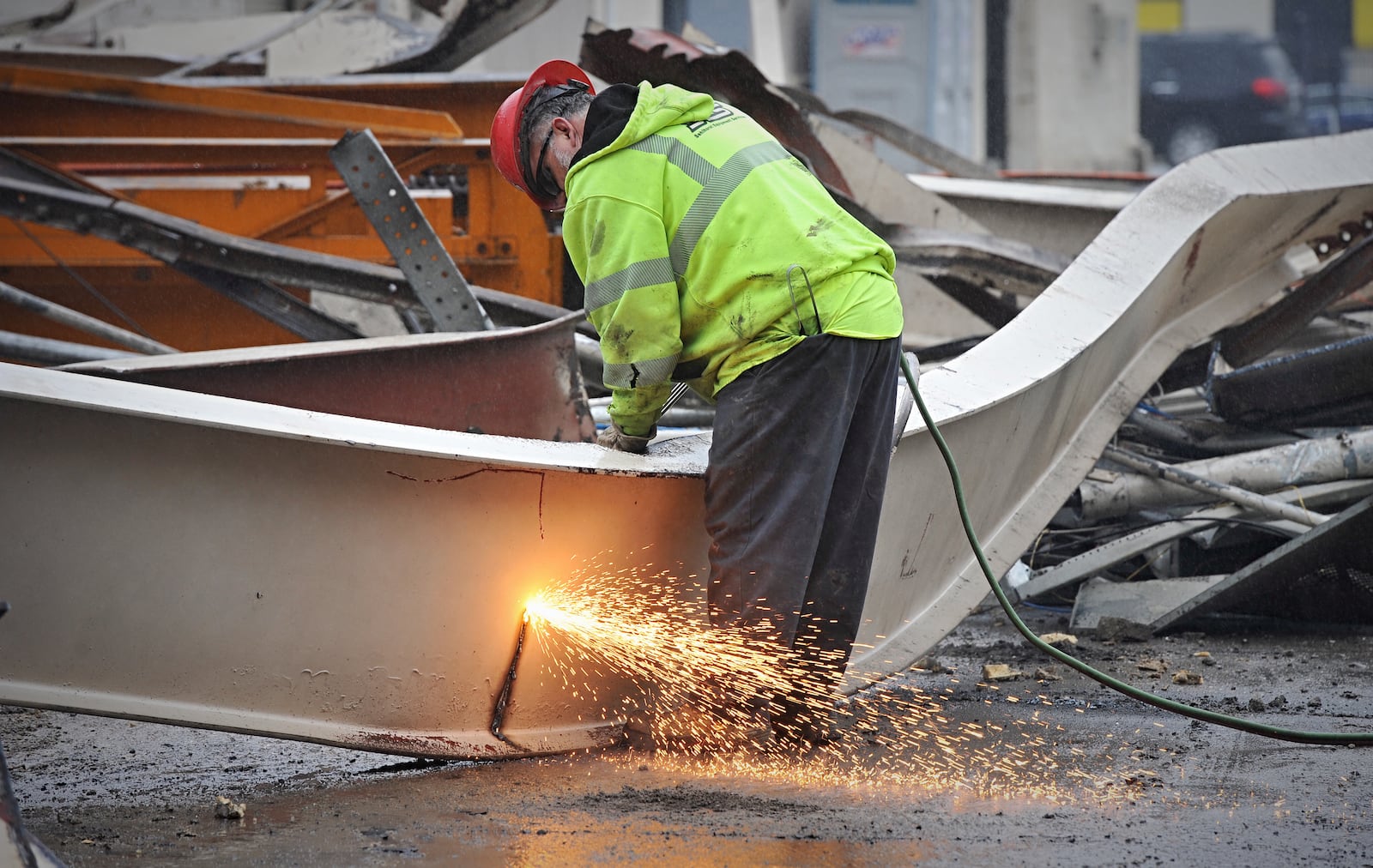 Demolition work began last winter on two buildings that had been part of the Mendelson complex in Dayton. The work is being done in preparation for a new AC Marriott hotel near the Dayton Dragons home field. 