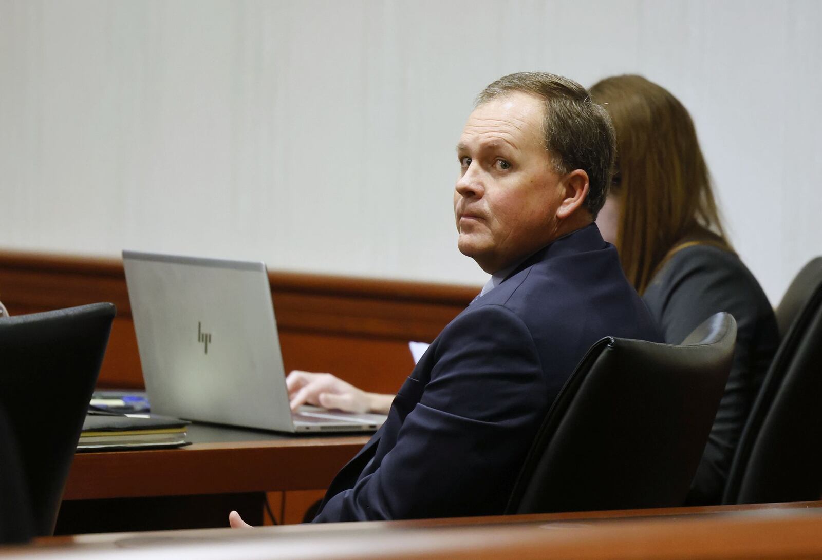 The criminal trial of Butler County Auditor Roger Reynolds, pictured, is starting in Butler County Common Pleas Court super courtroom with visiting Judge Daniel Hogan presiding Monday, Dec. 12, 2022 in Hamilton. NICK GRAHAM/STAFF