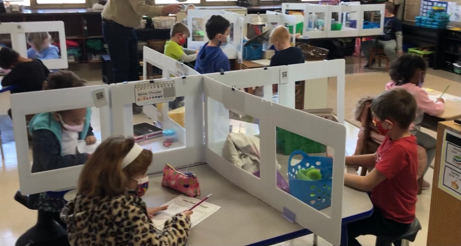 First graders work on assignments at Orchard Park Elementary school in Kettering on March 2, 2021. Kettering, like other local school districts, will get a funding boost from the federal COVID relief bills passed by Congress.