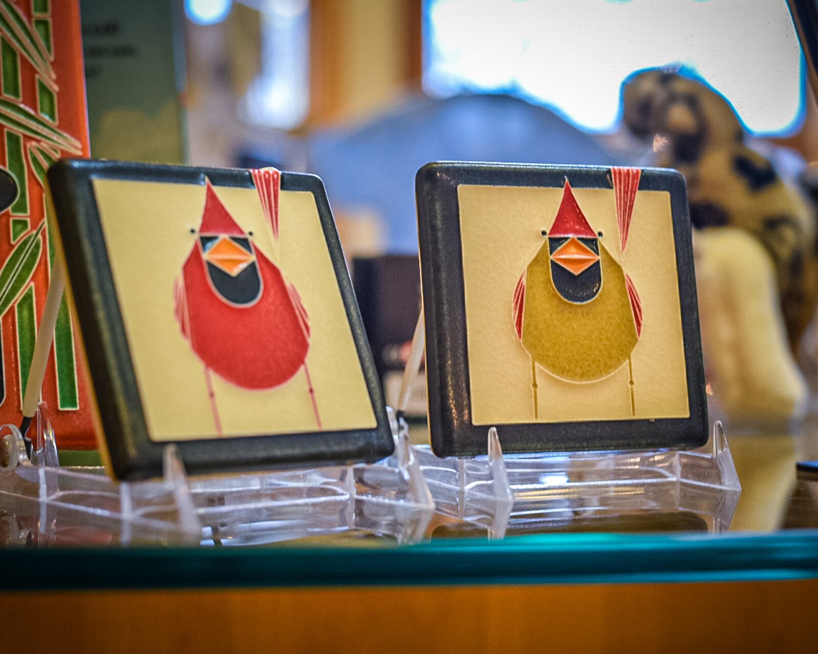 These two cardinals are Motawi Tiles and are available at Aullwood Audubon Nature Store & Gift Shop. CONTRIBUTED PHOTO