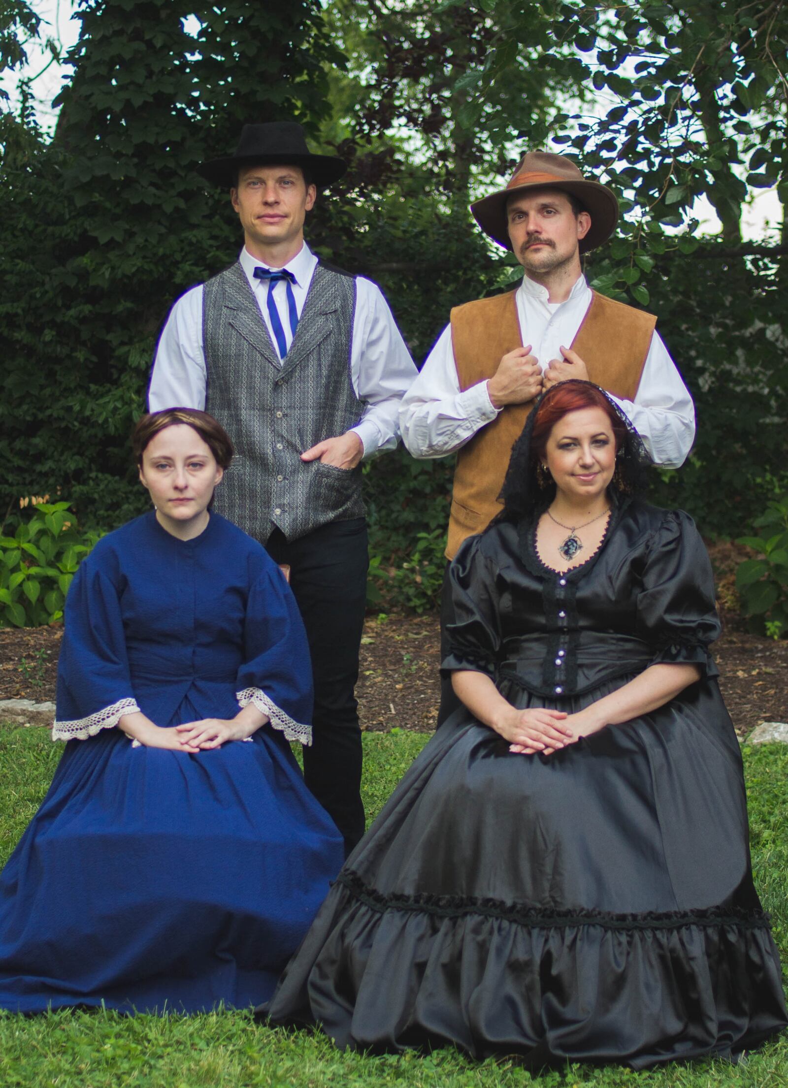 Shakespeare in South Park presents “Twelfth Night” Pictured (top) Michael Dewey (Orsino), Scot Randolph (Sebastian), Bottom: Amoretta Cockerham (Viola), Heather Atkinson (Olivia). HANNAH RANDOLPH/COURTESY PHOTO