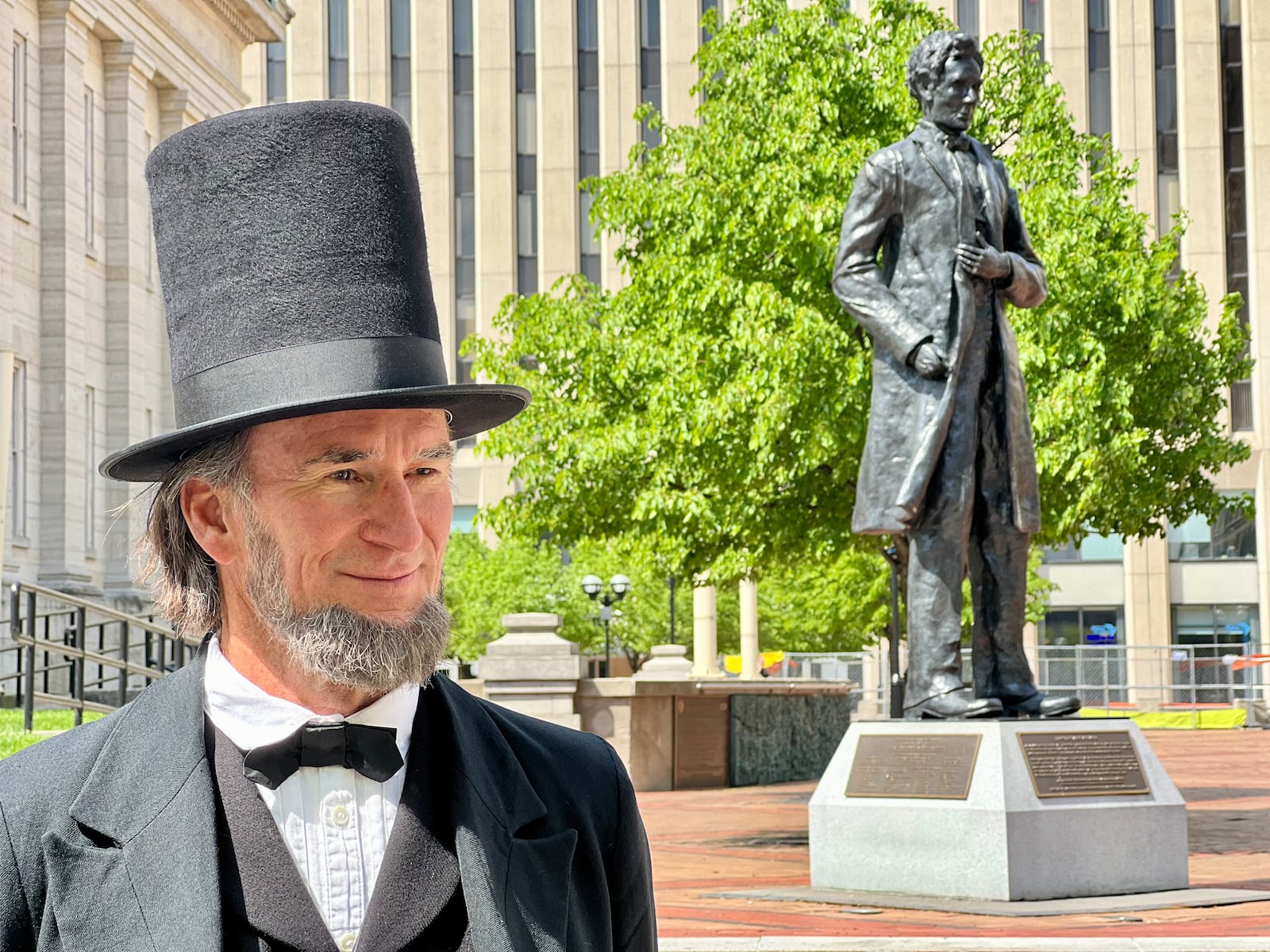 John Voehl, Abraham Lincoln presenter and historian, was in Dayton this weekend for the annual conference of the Association of Lincoln Presenters. AIMEE HANCOCK/STAFF