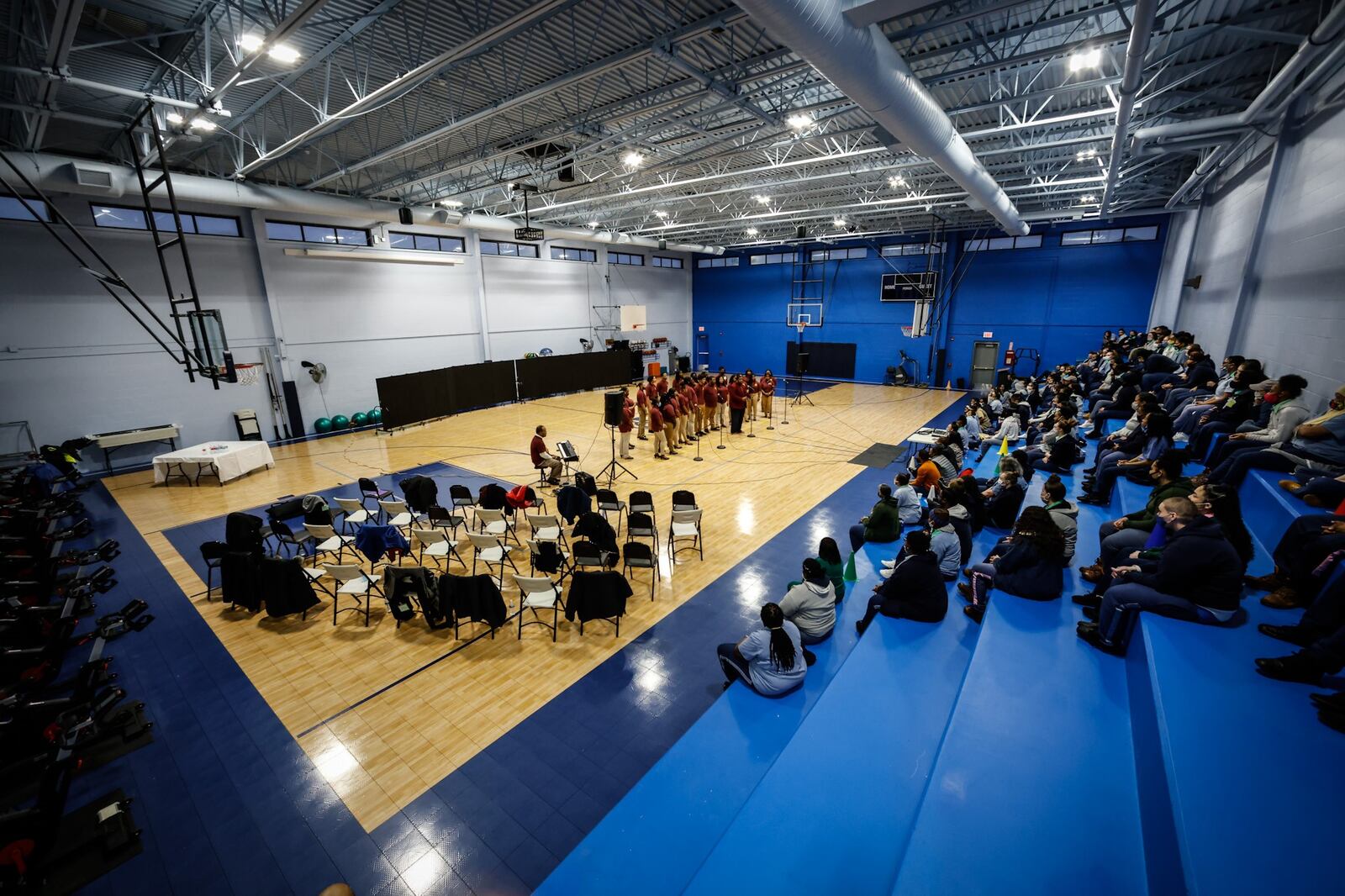 Around 100 inmates at the Dayton Correctional Institution enjoyed a concert by the Central State University chorus Thursday evening Feb,. 17, 0222. JIM NOELKER/STAFF