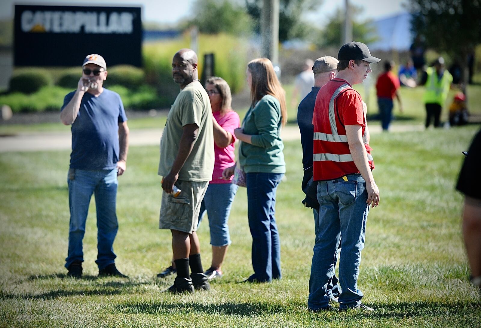 Caterpillar employees were evacuated from their plant in Clayton after a possible bomb threat was called in Monday, Oct. 2, 2023. MARSHALL GORBY \STAFF