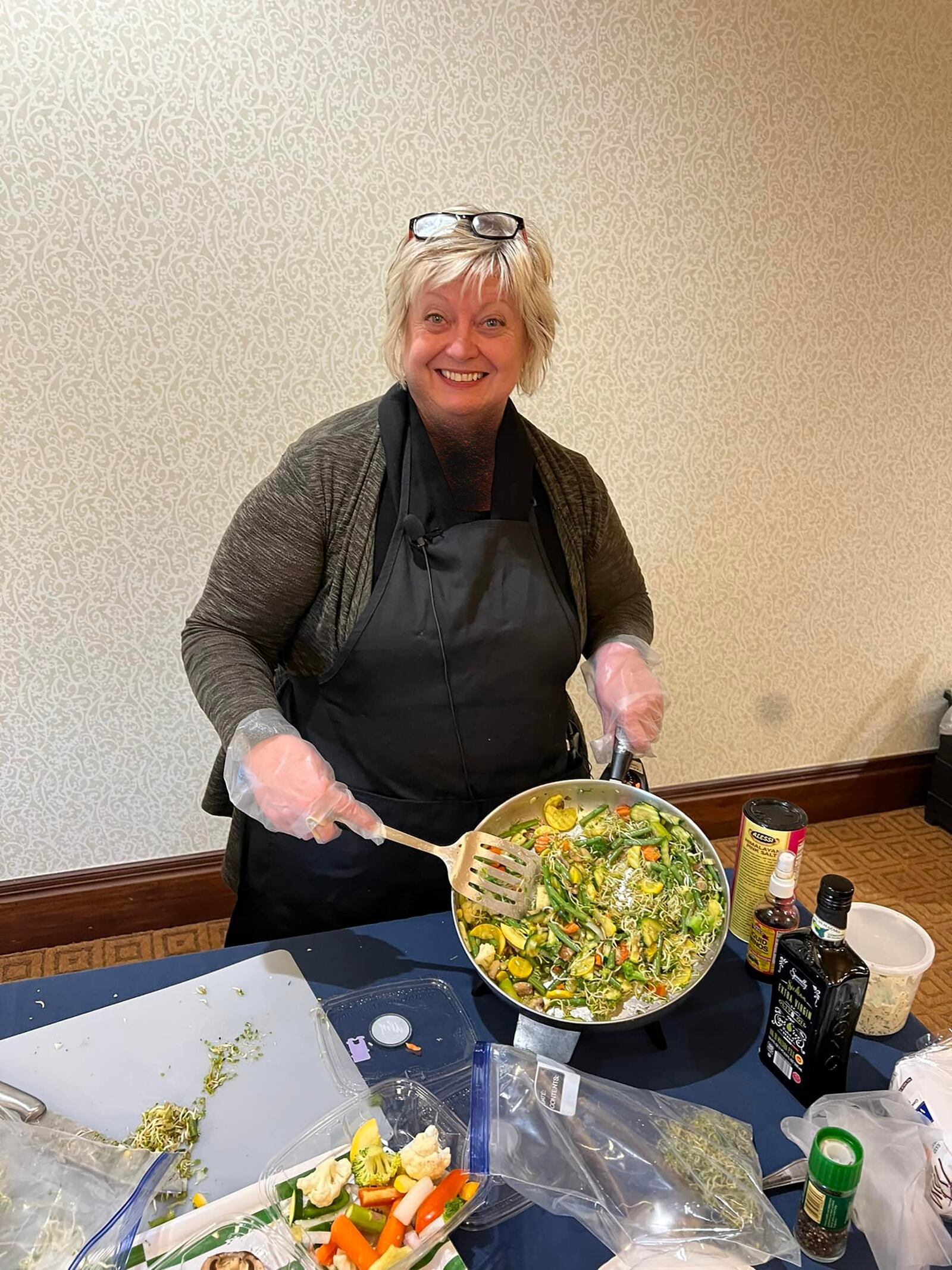 McCormick continues to work with community organizations and gives lectures and educational sessions on whole body health. She is shown at St. Leonard Community in Centerville doing a cooking healthy cooking demo.
