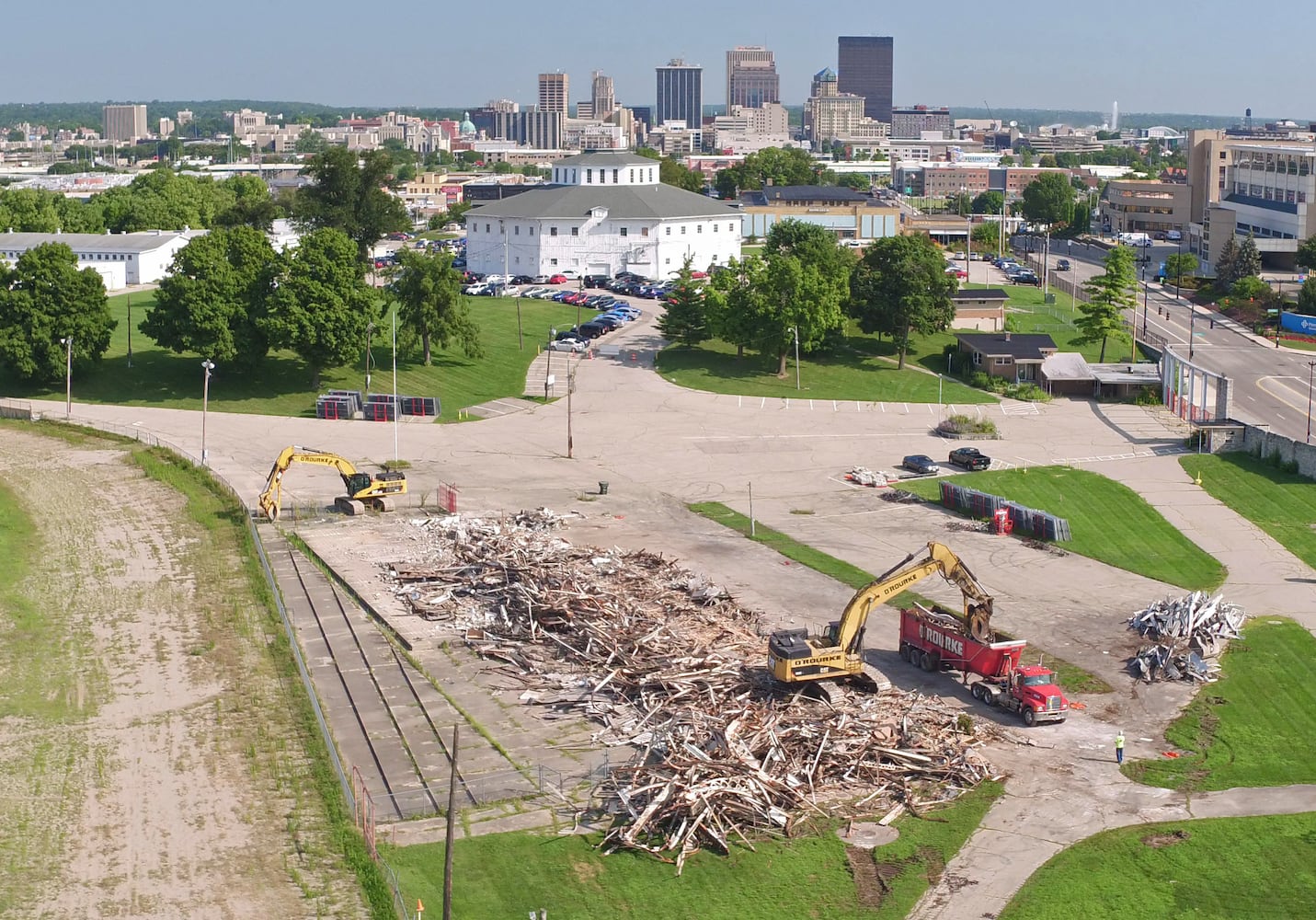 PHOTOS: Buildings demolished at old Montgomery County Fairgrounds