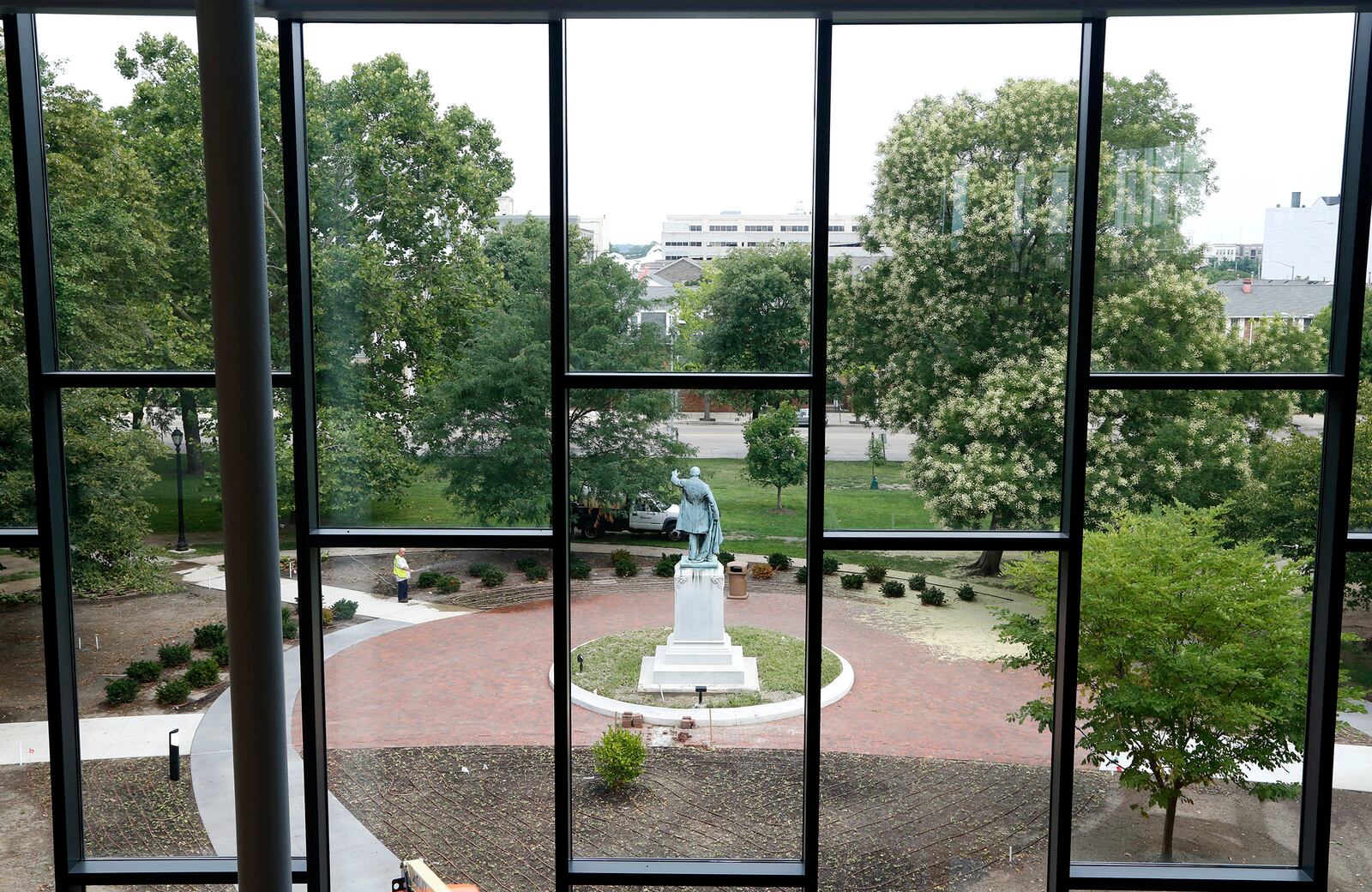 Cooper Park has been revamped outside of the new downtown Main Library. LISA POWELL / STAFF