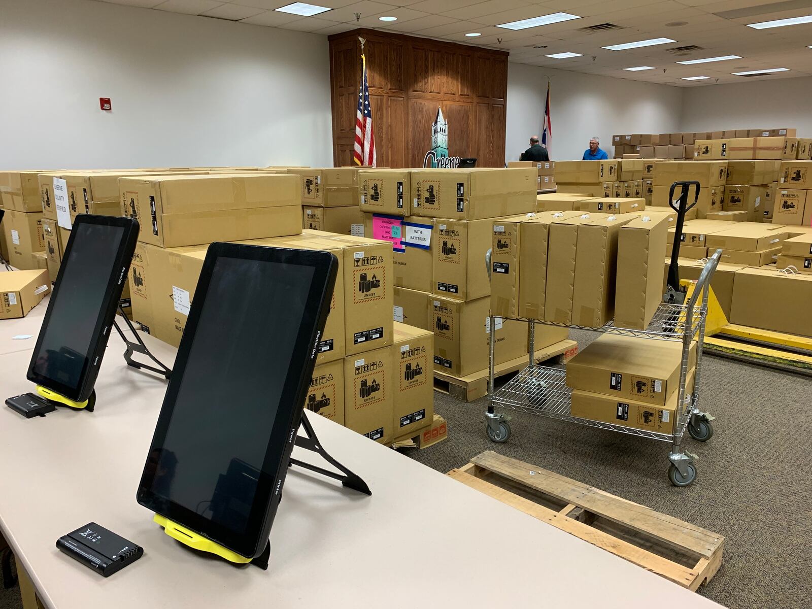 Greene County Board of Elections has new voting machines from Dominion Voting Systems that arrived in September. GABRIELLE ENRIGHT/STAFF