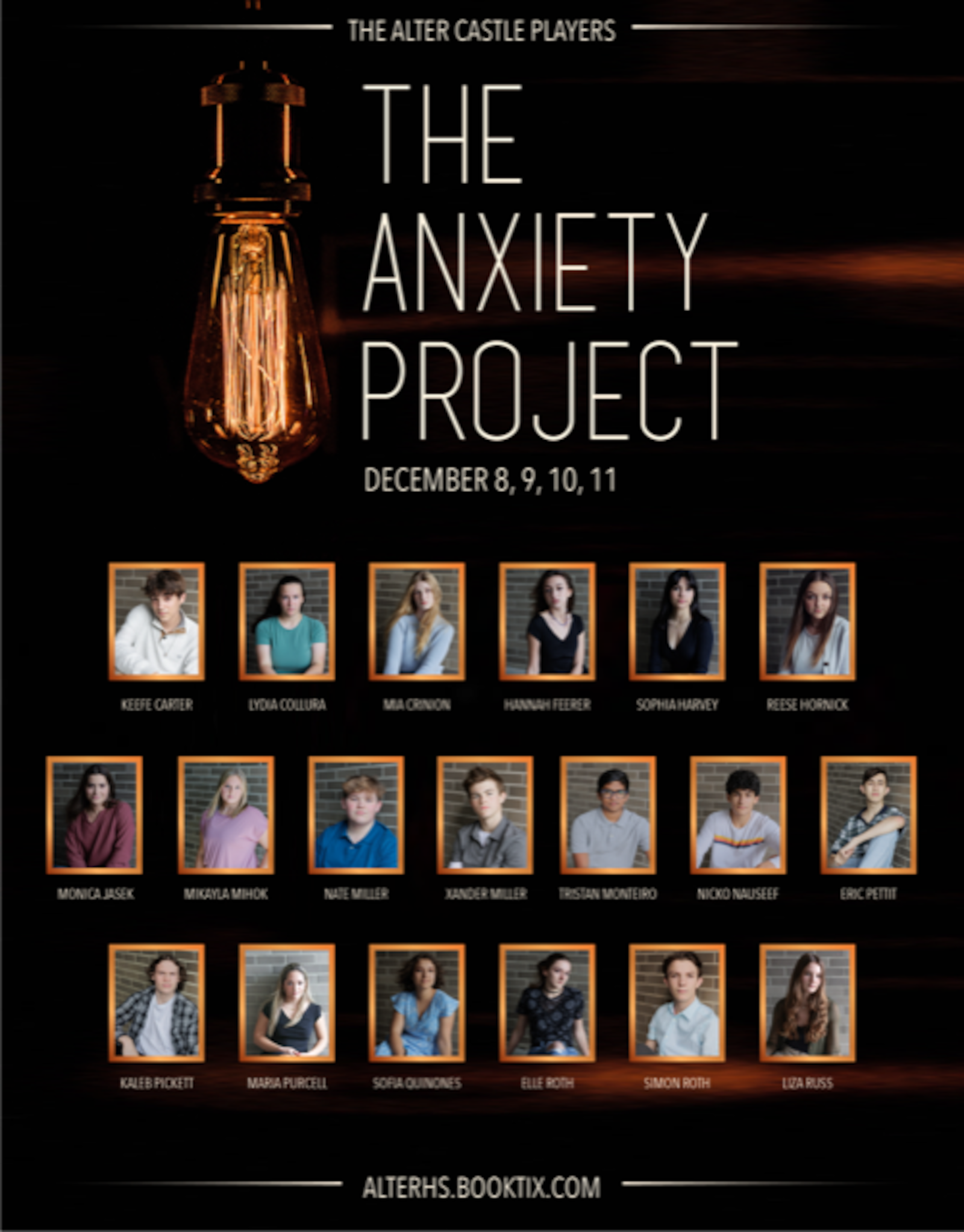 The Castle Players of Alter High School presents the regional premiere of the new musical "The Anxiety Project" Dec. 8-11. CONTRIBUTED