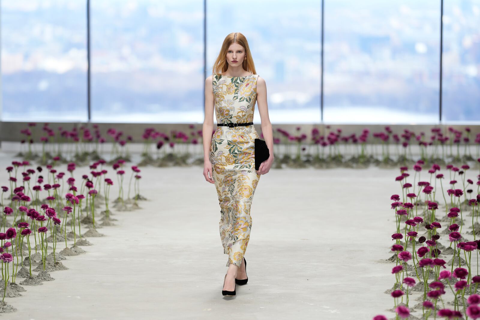 A model walks the runway during the Carolina Herrera Fall/Winter 2025 fashion show as part of New York Fashion Week on Monday, Feb. 10, 2025, in New York. (Photo by Charles Sykes/Invision/AP)