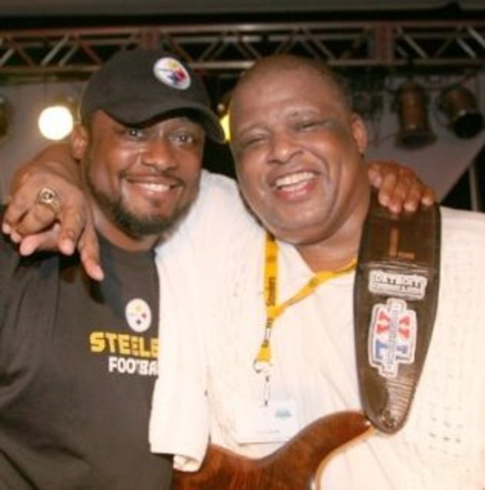 Larry Lee (right) with Steelers head coach Mike Tomlin. CONTRIBUTED