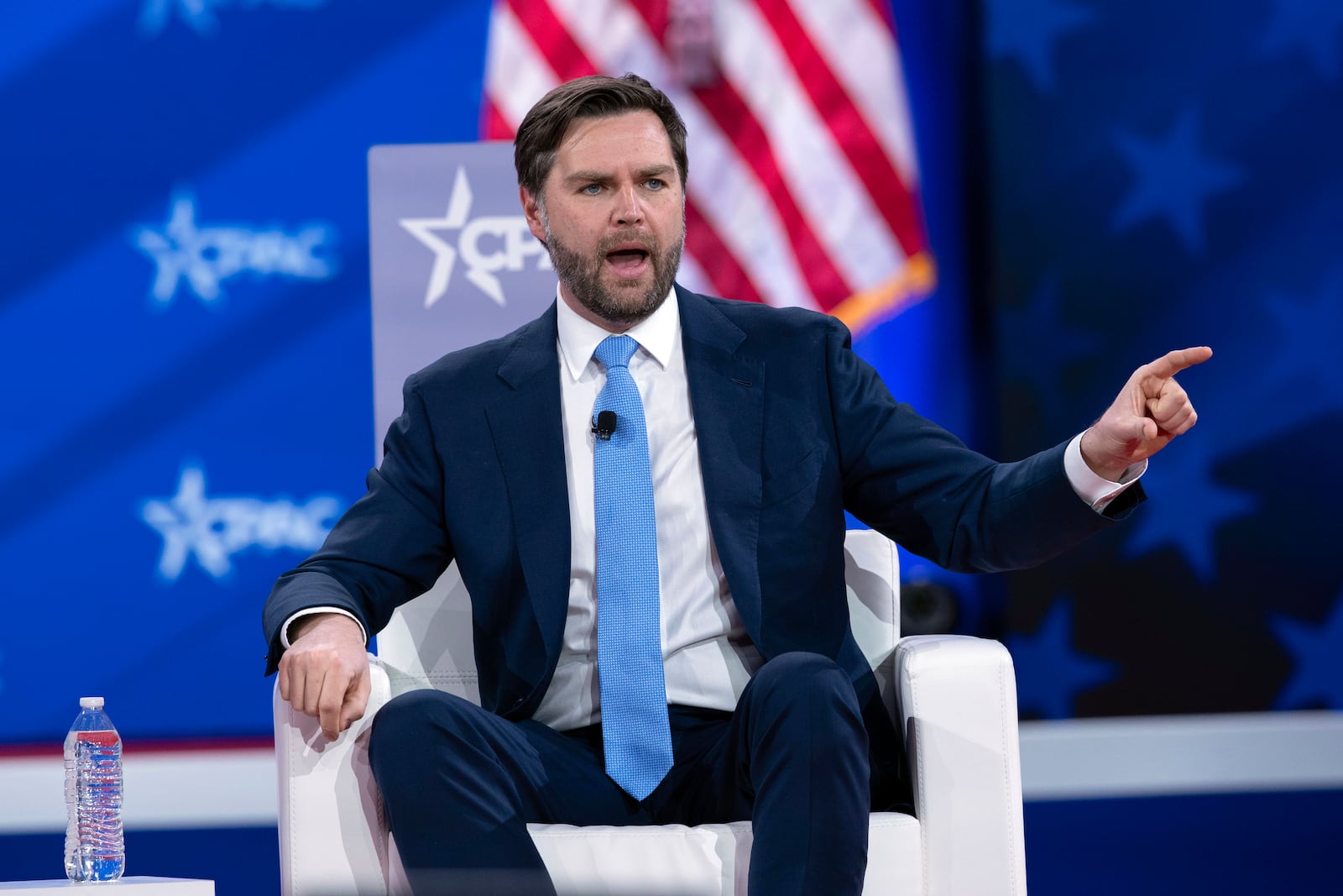 Vice President JD Vance, speaks during the Conservative Political Action Conference, CPAC 2025, at the National Harbor, in Oxon Hill, Md., Thursday, Feb. 20, 2025. (AP Photo/Jose Luis Magana)