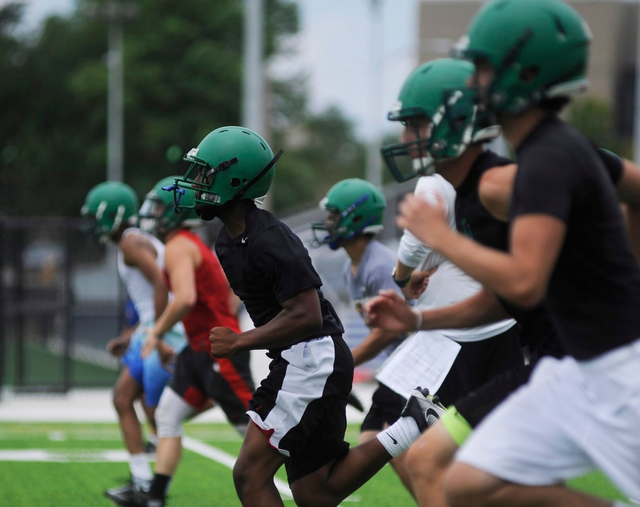 CJ football practice