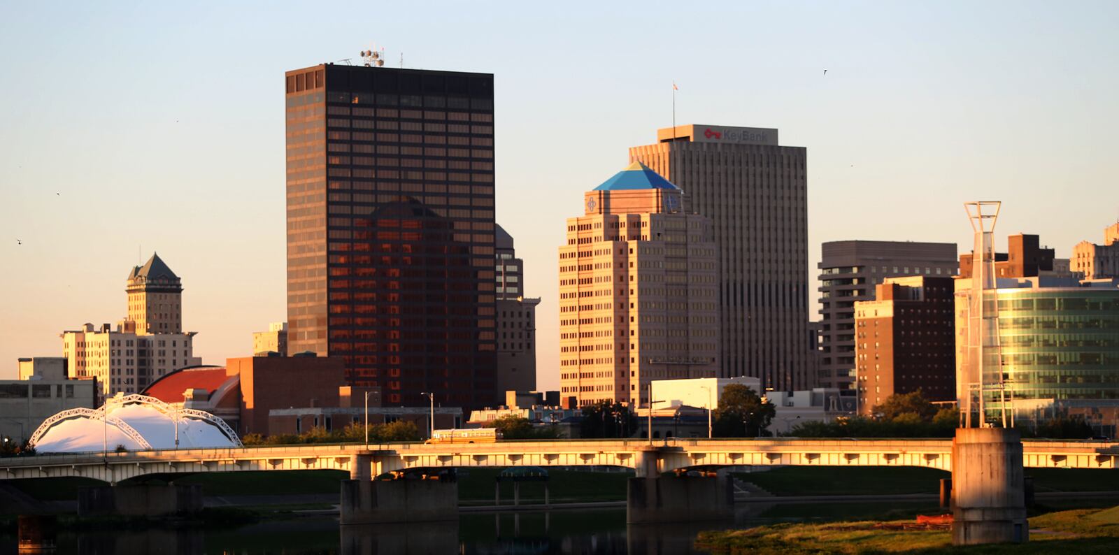 The Kettering Tower (left), standing at 405 feet tall, is the tallest building in the Dayton. LISA POWELL / STAFF