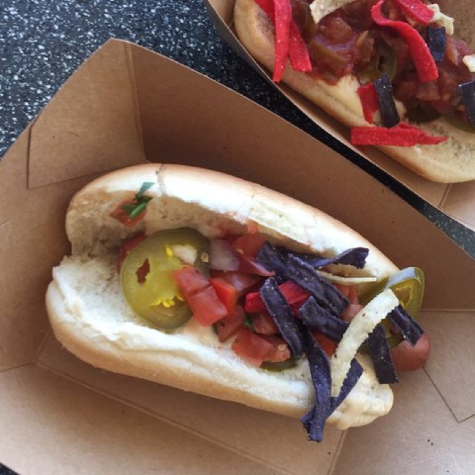 The Nacho Dog, available in Great American Ball Park’s Porkopolis section. PHOTO: LIBBY CUNNINGHAM, WCPO.