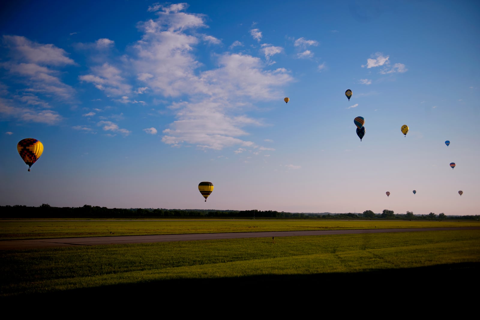 About 20 Balloons competed in the The Ohio Challenge Hot Air Balloon and Skydiving Festival on Staurday, July 13 in Smith Park in Middletown, Ohio. The balloonists were dropping targets onto the target in order to get points in the competetion. PHOTO CONTRIBUTED BY PAT STRANG