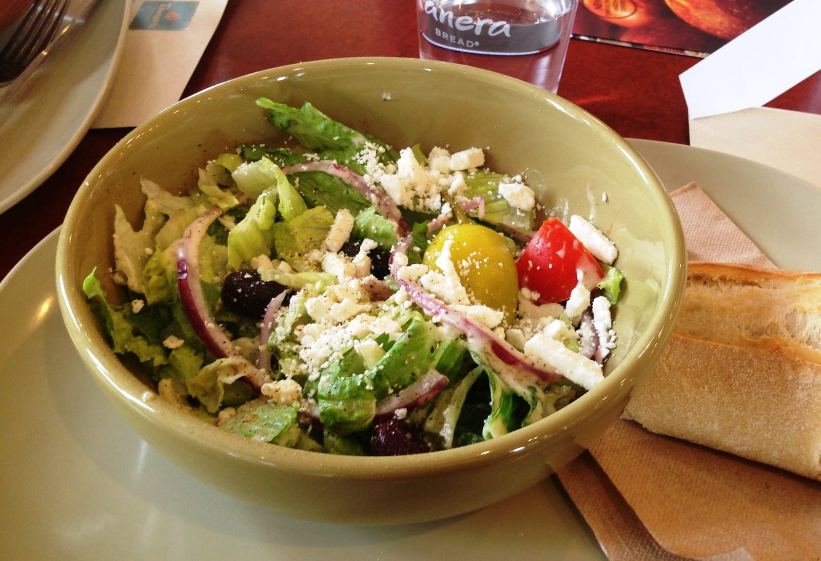 Greek salad at Panera Bread.