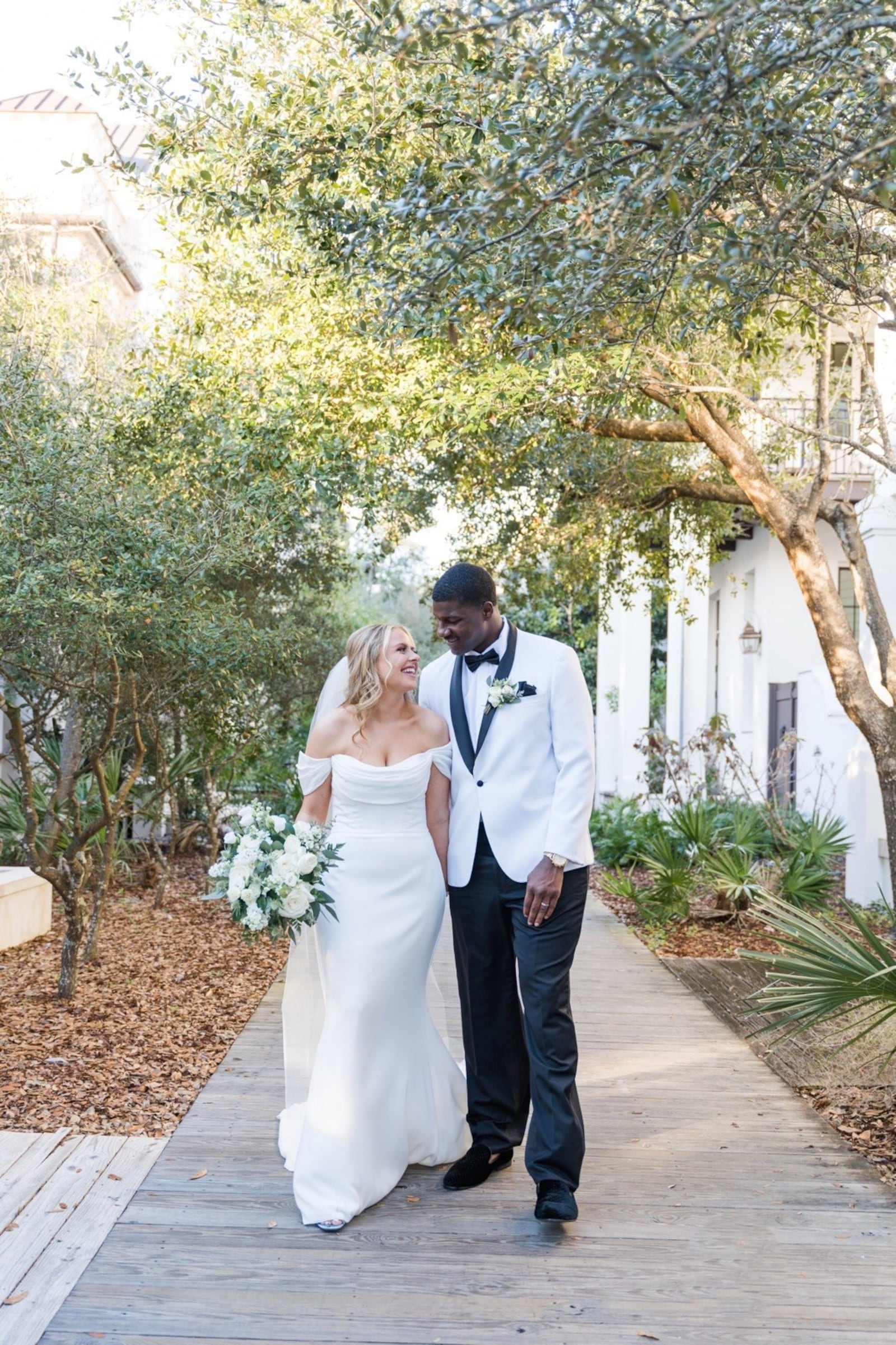 Chris and Catherine Hudson’s wedding day at Rosemary Beach in Florida Panhandle last February. CONTRIBUTED