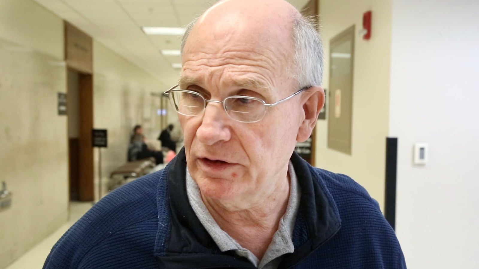 Kettering resident Mike Gantt, 75, says he and two of his brothers are victims of John Gregory Schmidt’s investment scam. Schmidt appeared in the Montgomery County Common Pleas Courtroom of Gregory Singer on Wednesday during a motion to suppress evidence hearing. Schmidt has been indicted for 128 felony counts related to securities fraud from his work as a financial advisor. TY GREENLEES / STAFF