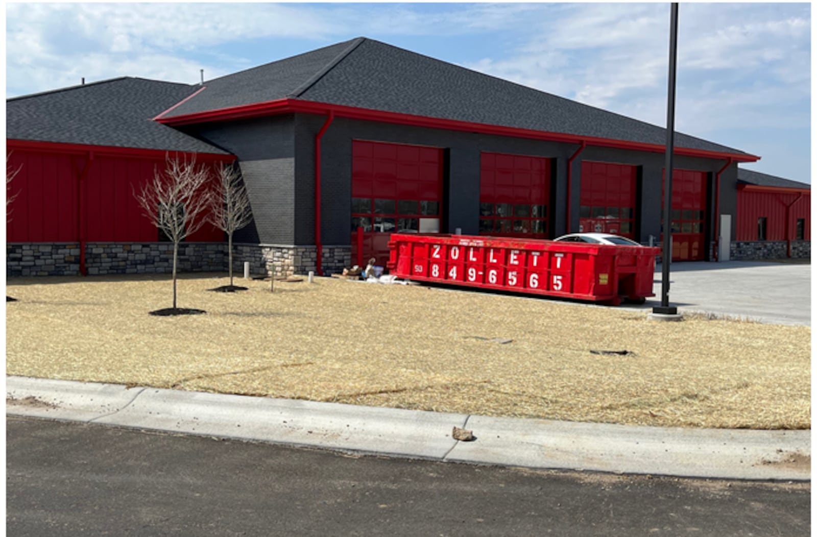 This is a photo of the nearly completed headquarters for the Joint Emergency Medical Services District and Carlisle Fire Department on Central Avenue in Carlisle.  ED RICHTER/STAFF