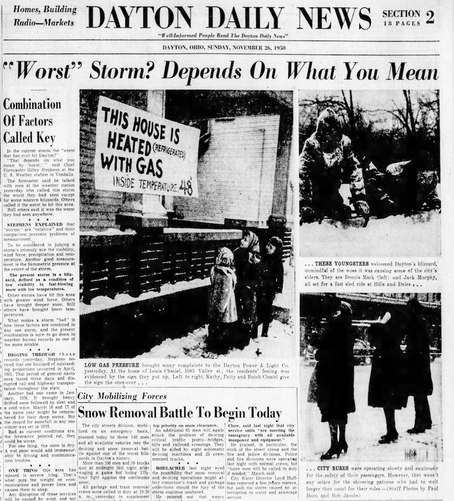 Dayton Thanksgiving Blizzard 1950