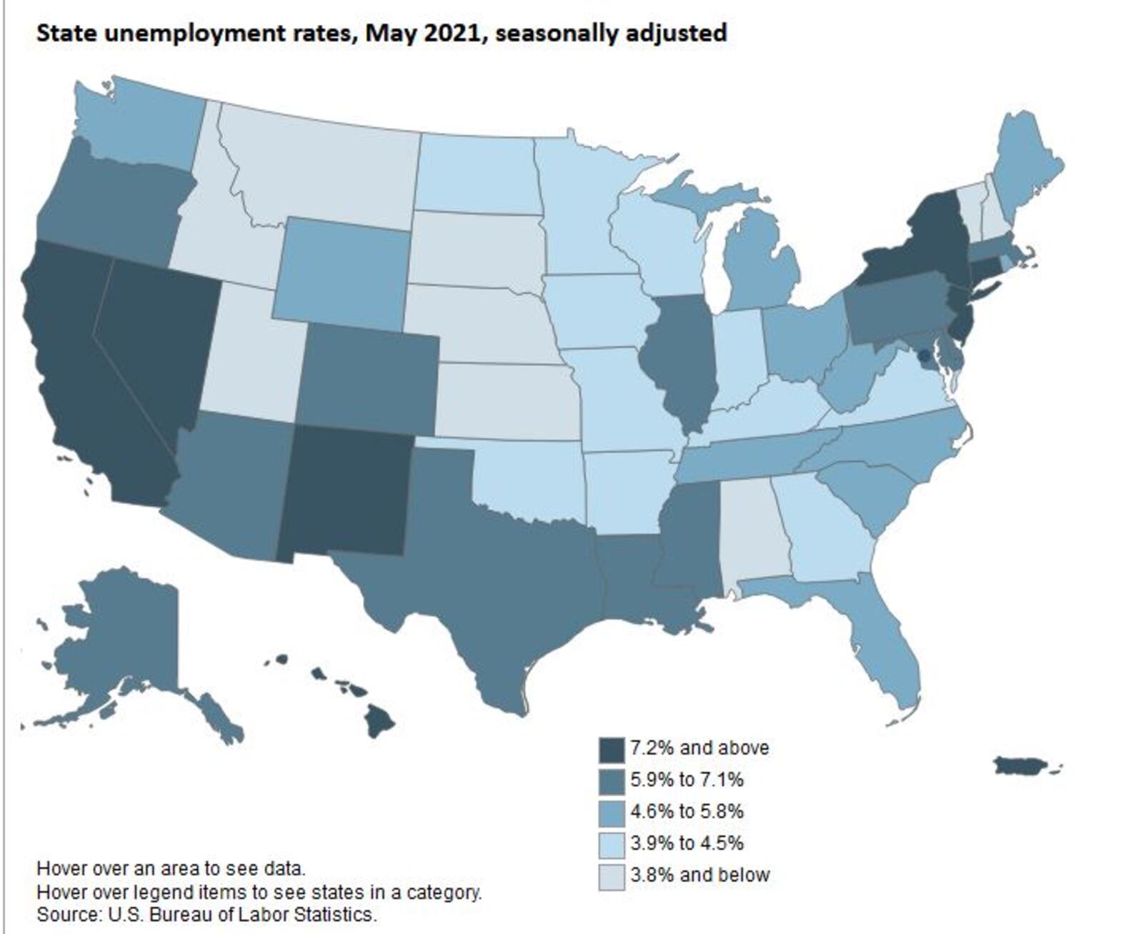 State unemployment rates in May. CONTRIBUTED