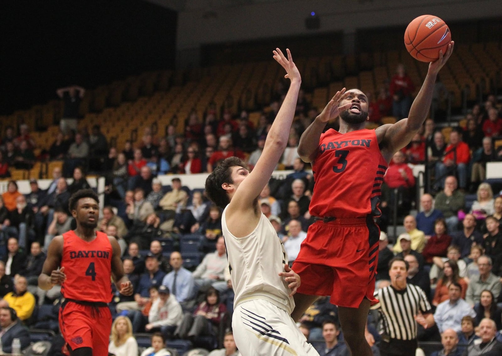 Dayton’s Trey Landers shoots against George Washington on Wednesday, Jan. 9, 2019, at the Charles E. Smith Center in Washington, D.C. David Jablonski/Staff