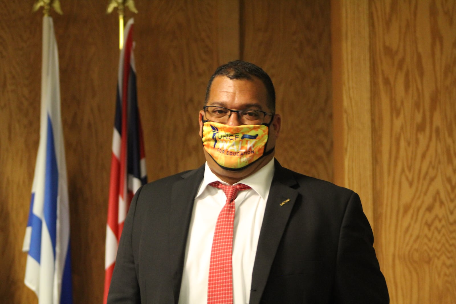 Dayton City Commissioner Chris Shaw at Wednesday's city commission meeting. CORNELIUS FROLIK / STAFF