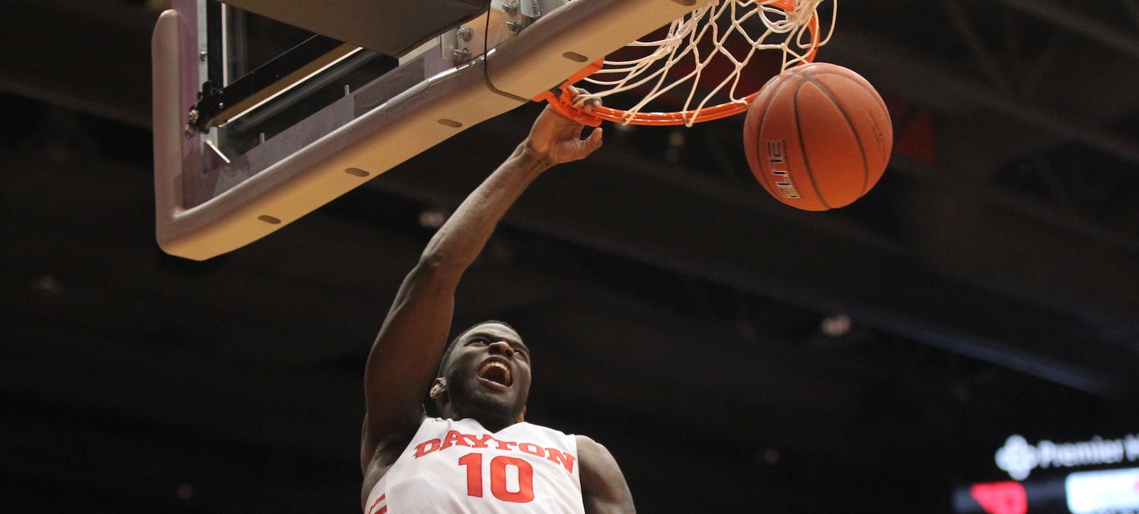 Dayton’s Jalen Crutcher dunks against Georgia Southern on Saturday, Dec. 29, 2018, at UD Arena. David Jablonski/Staff