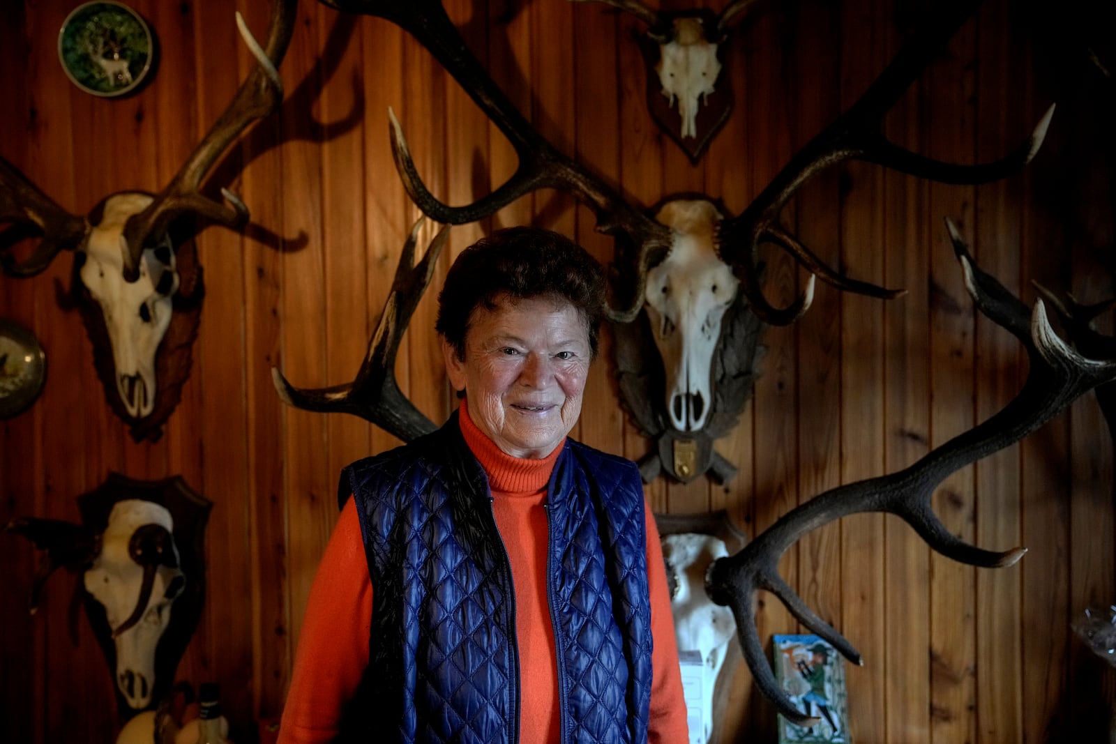 Solveig Leo, 81, former head of a large state-owned farm attends an interview with the Associated Press in the northeastern village of Banzkow, Germany, Monday, Oct. 28, 2024. (AP Photo/Ebrahim Noroozi)