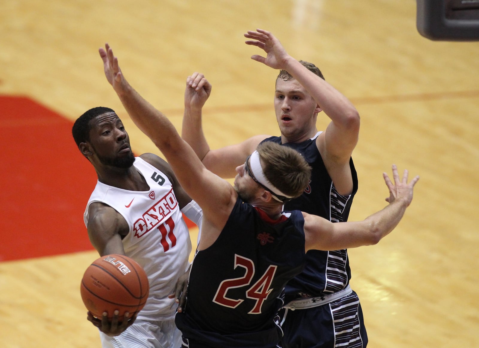 Dayton's Scoochie Smith shoots against Saint Mary's on Saturday, Nov. 19, 2016, at UD Arena. David Jablonski/Staff