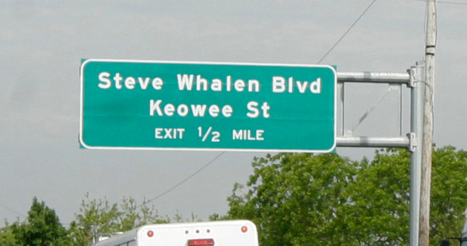 A truck headed west bound on U.S. 35 hit a guard rail near Steve Whalen Blvd. Wednesday morning May 21. Staff photo by Lisa Powell