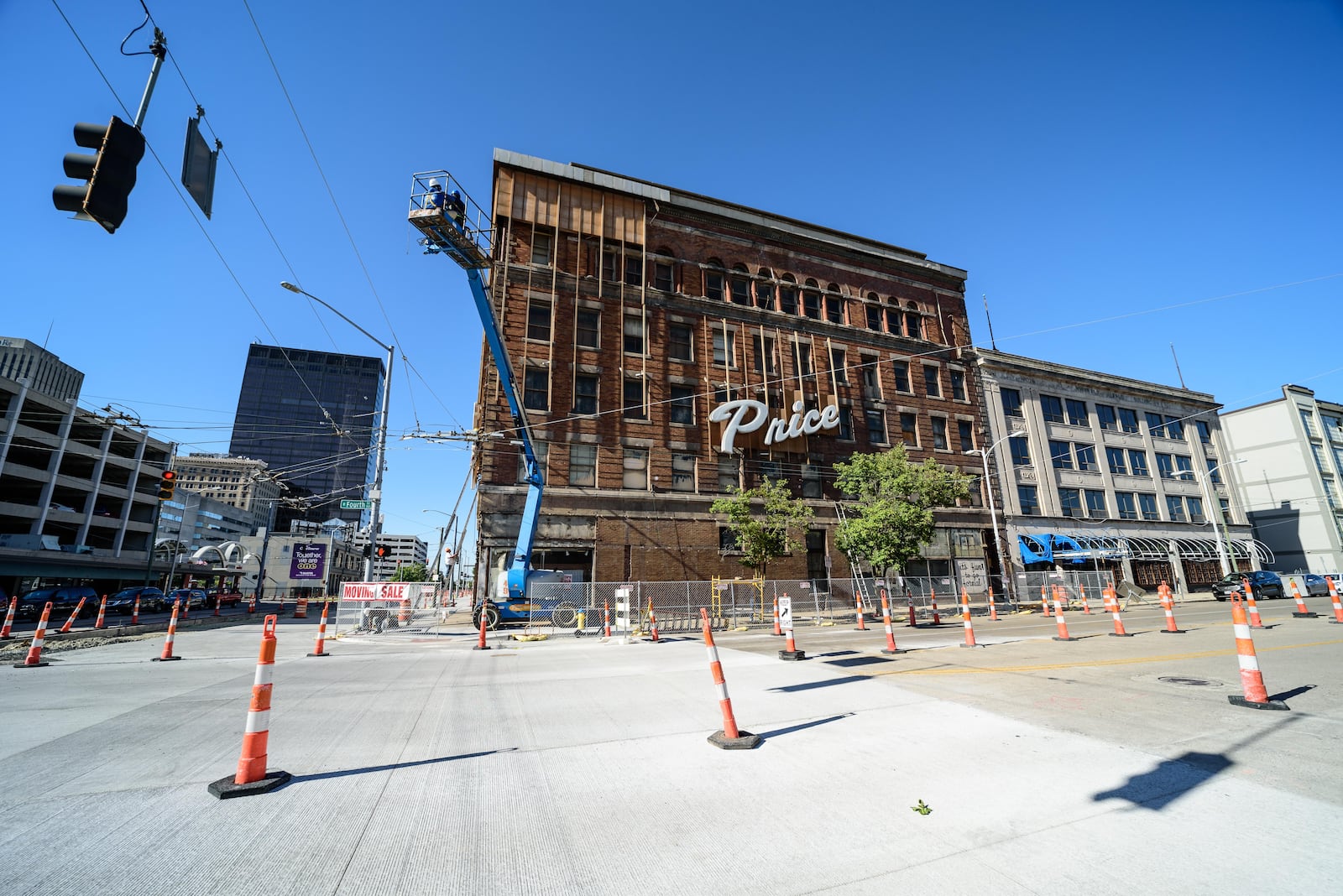 Price Stores, located at 52 S. Jefferson St. in downtown Dayton since its beginning in 1950, will relocate to Centerville next to Hauer Music starting next week. Here's a look at all five floors of the gentlemen’s clothing and formal wear business including the basement. Currently, construction contractors are removing the bronze-colored aluminum facade (installed in 1972) that has hidden the original architectural details of the building. Originally named the Home Telephone Co. Building when construction was completed in 1903, the building has also been called the Garfield Building and is currently known as the Price Stores Building. The Windsor Companies, developers of the Fire Blocks District and owners of the building, will convert it into a boutique hotel. TOM GILLIAM/CONTRIBUTED