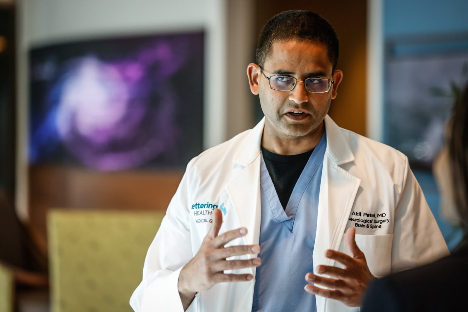 Dr. Akil Patel is a neurosurgeon for Kettering Health, talks about the increasing prevalence of strokes in Ohio. JIM NOELKER/STAFF