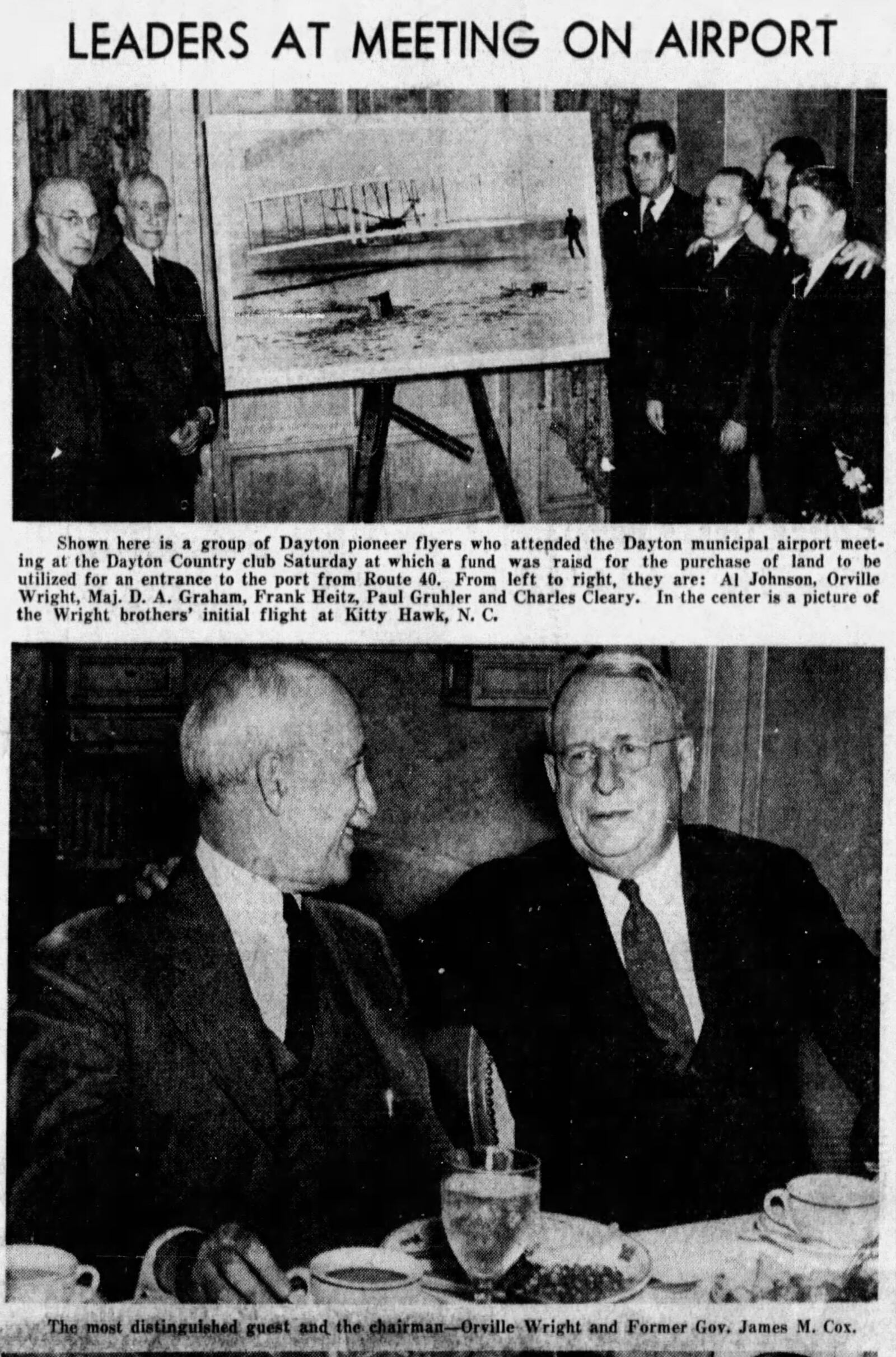 Nov. 30, 1941: Fund to improve Dayton's airport raised at meeting. DAYTON DAILY NEWS ARCHIVES