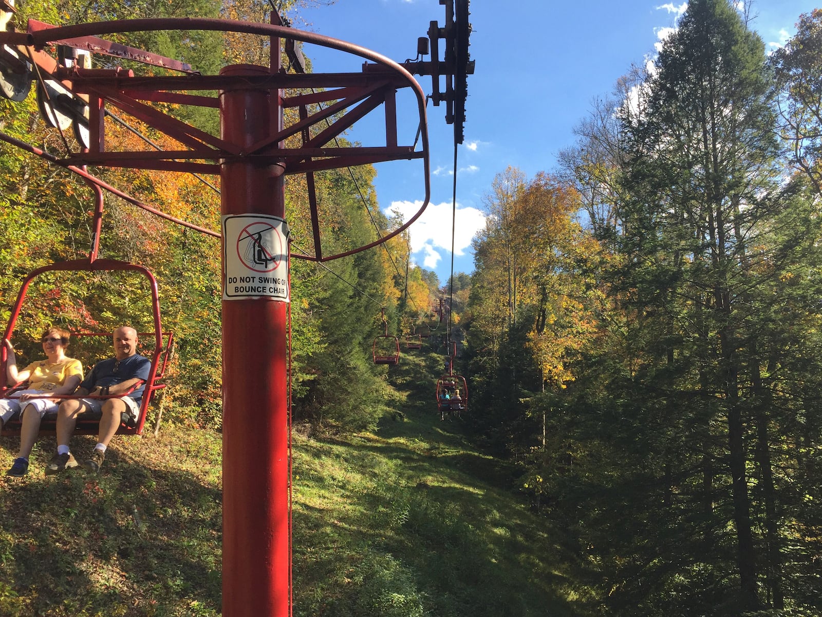 The Sky Lift at Natural Bridge State Resort Park will give you a breathtaking view of a valley on the way up to a ridge to visit the park's huge sandstone arch.