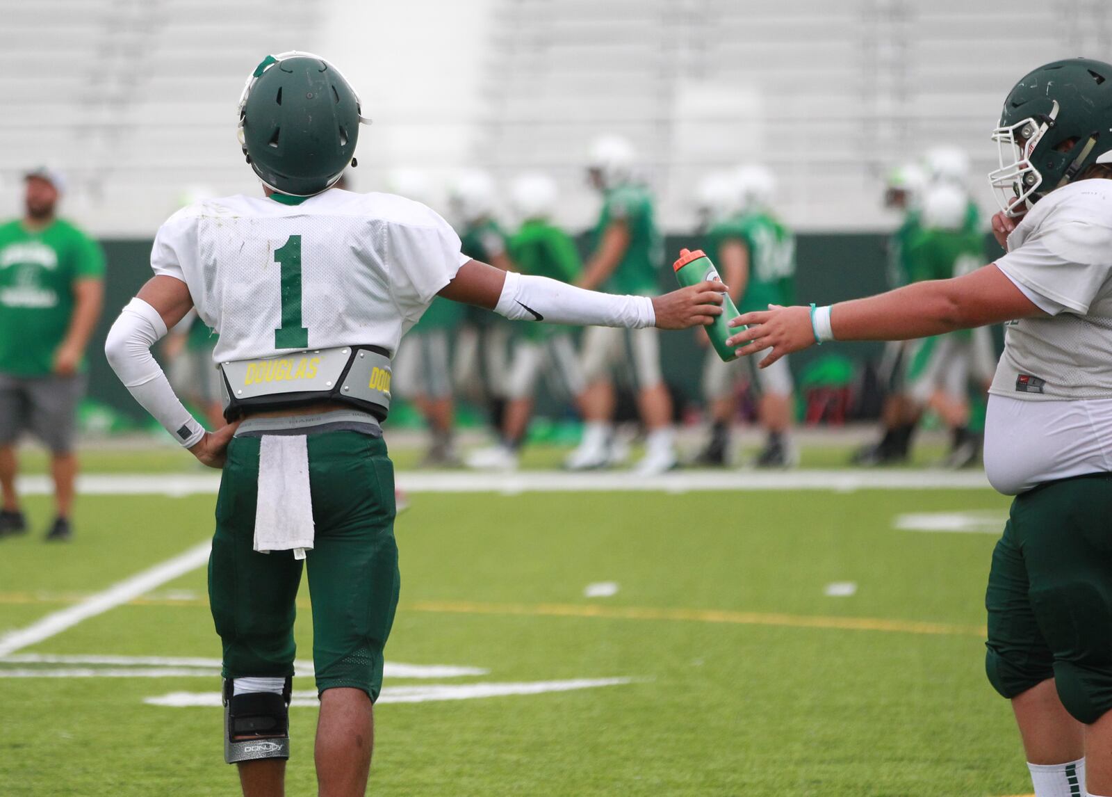 Greenville hosted Celina in a high school football preseason scrimmage on Tuesday, Aug. 13, 2019. MARC PENDLETON / STAFF